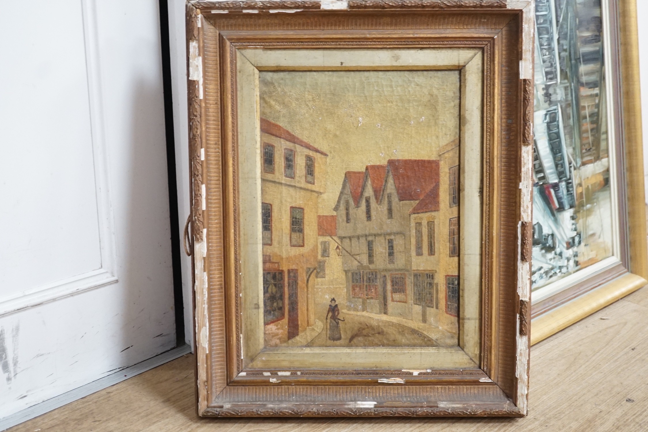 J. Reed, oil on canvas, Street scene, signed and dated '08. 38 x 27cm